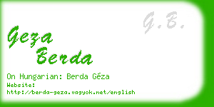 geza berda business card