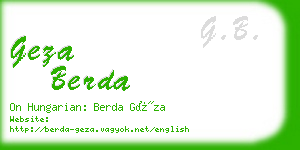 geza berda business card
